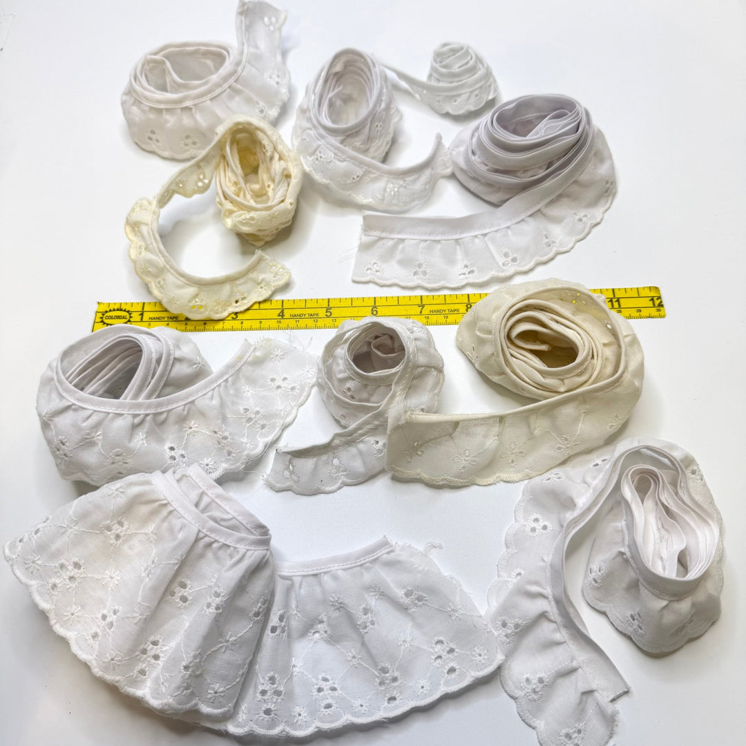 ¾" (19mm) Scalloped Lace Trim - Cream/White - 10 Pack - True Deadstock supplies Fabric by private - Sustainable Textile | FABCYCLE