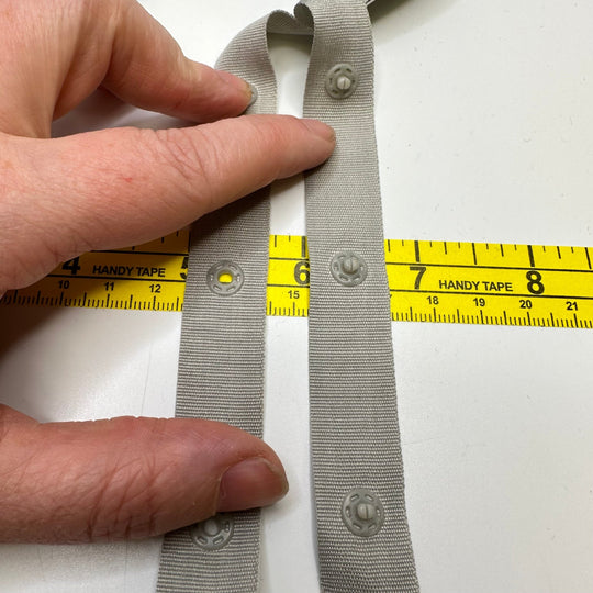 ¾" (19mm) Snap Tape Trim - Light Grey - 1M Bundle - True Deadstock supplies Fabric by private - Sustainable Textile | FABCYCLE