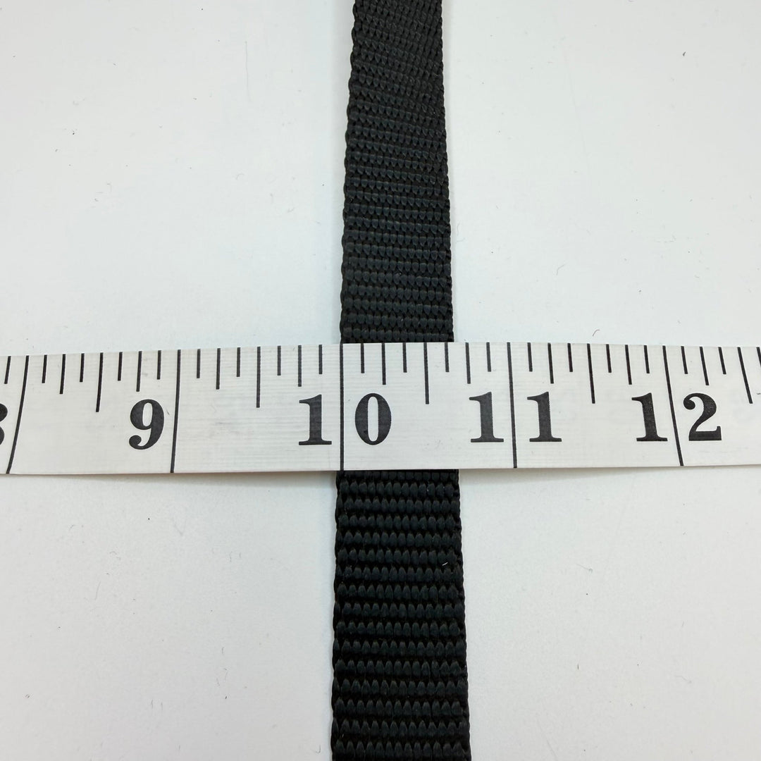 ¾" (19mm) Webbing Trim - Black - Roll - True Deadstock supplies Fabric by private - Sustainable Textile | FABCYCLE