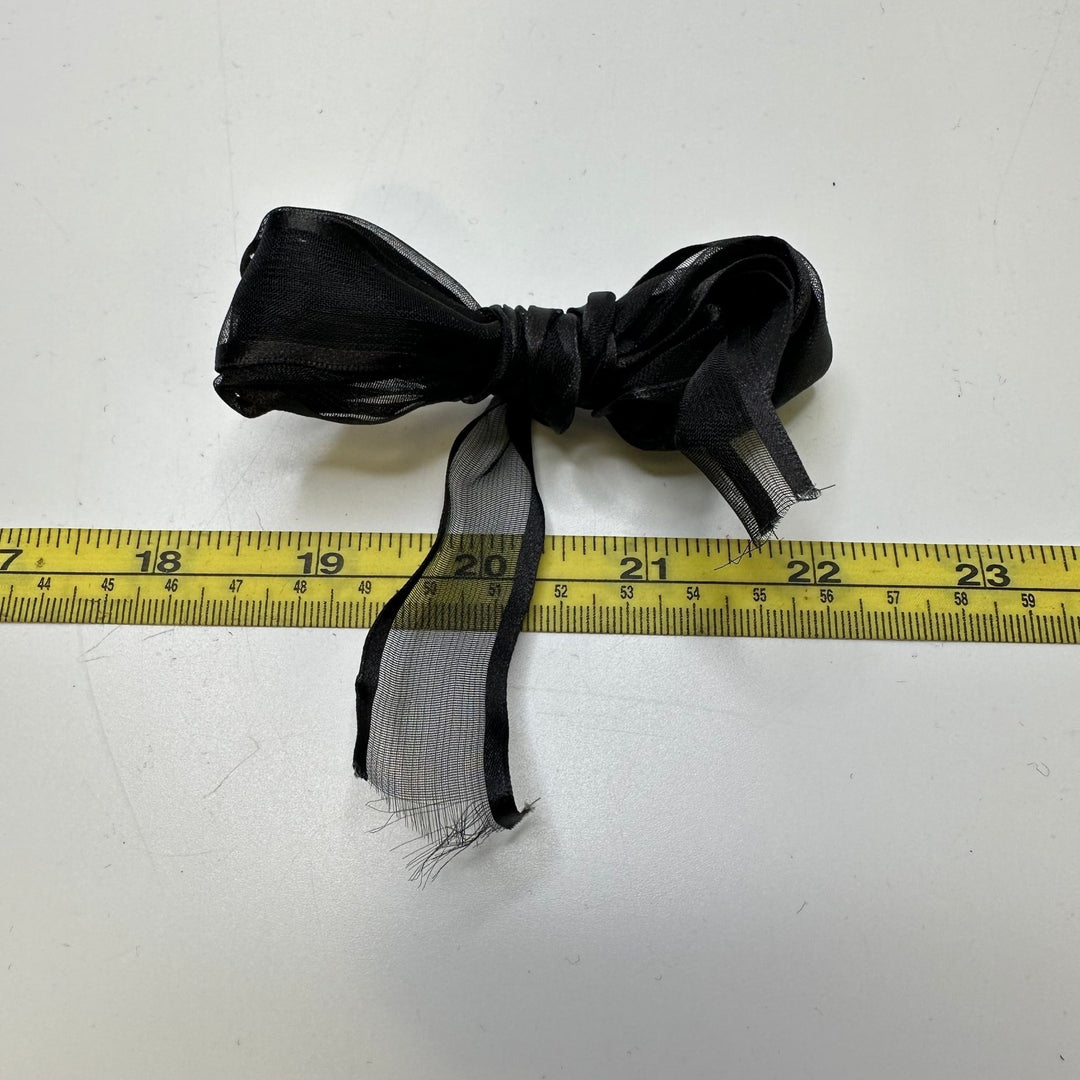 ¾" (19mm) Wired Ribbon Trim - Black - 2M Bundle - True Deadstock supplies Fabric by private - Sustainable Textile | FABCYCLE