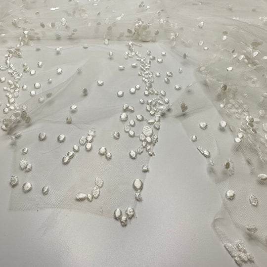 Embroidered Mesh Bridal Scraps - 30cmx30cm Pieces - per 0.5LB
