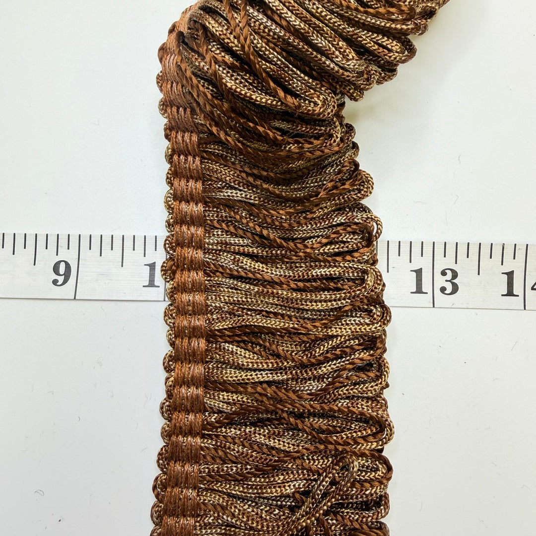2" (51mm) Fringe Trim - Brown/Beige - 1M - True Deadstock supplies Fabric by private - Sustainable Textile | FABCYCLE