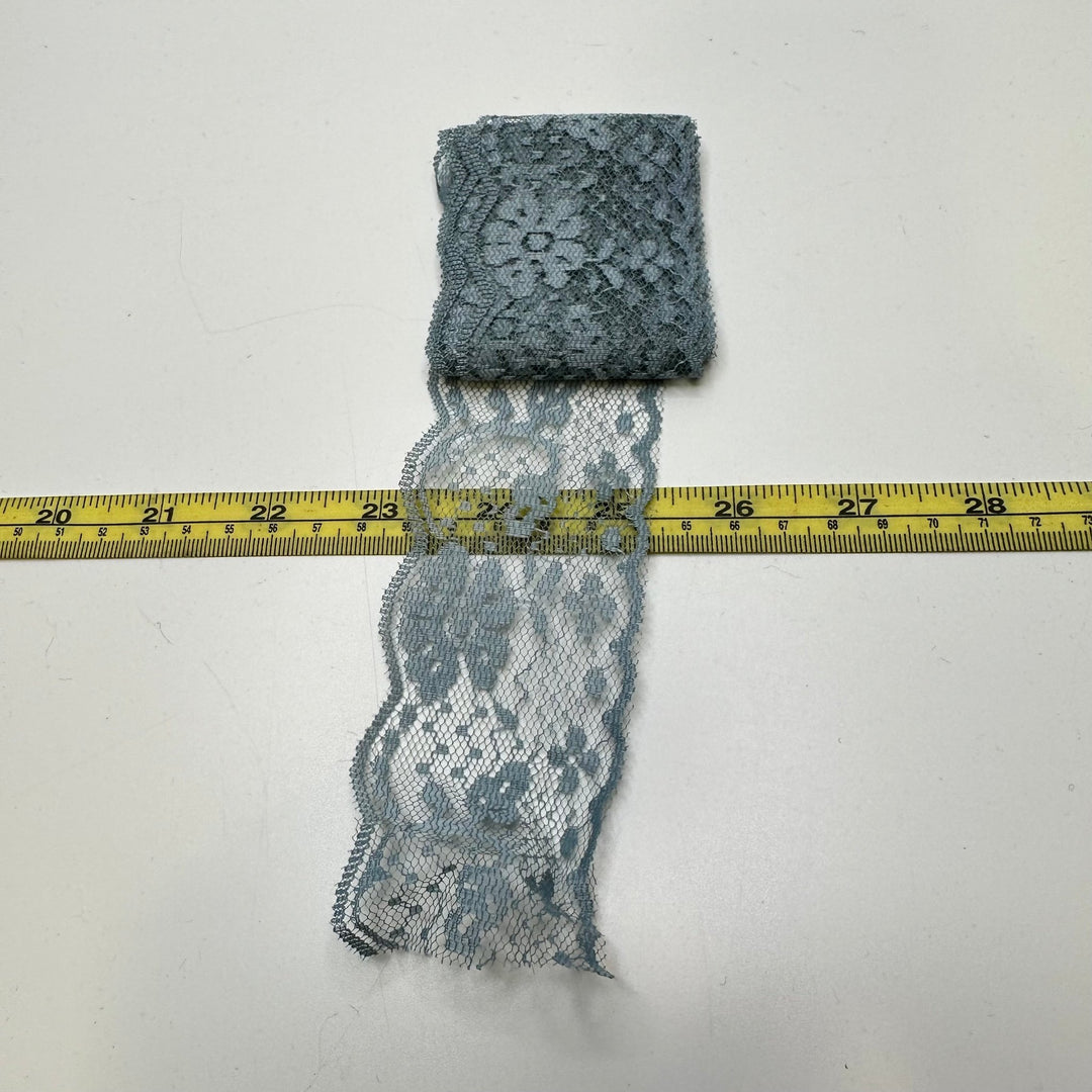 2" (51mm) Lace Trim - Light Blue - 1.9M Bundle - True Deadstock supplies Fabric by private - Sustainable Textile | FABCYCLE