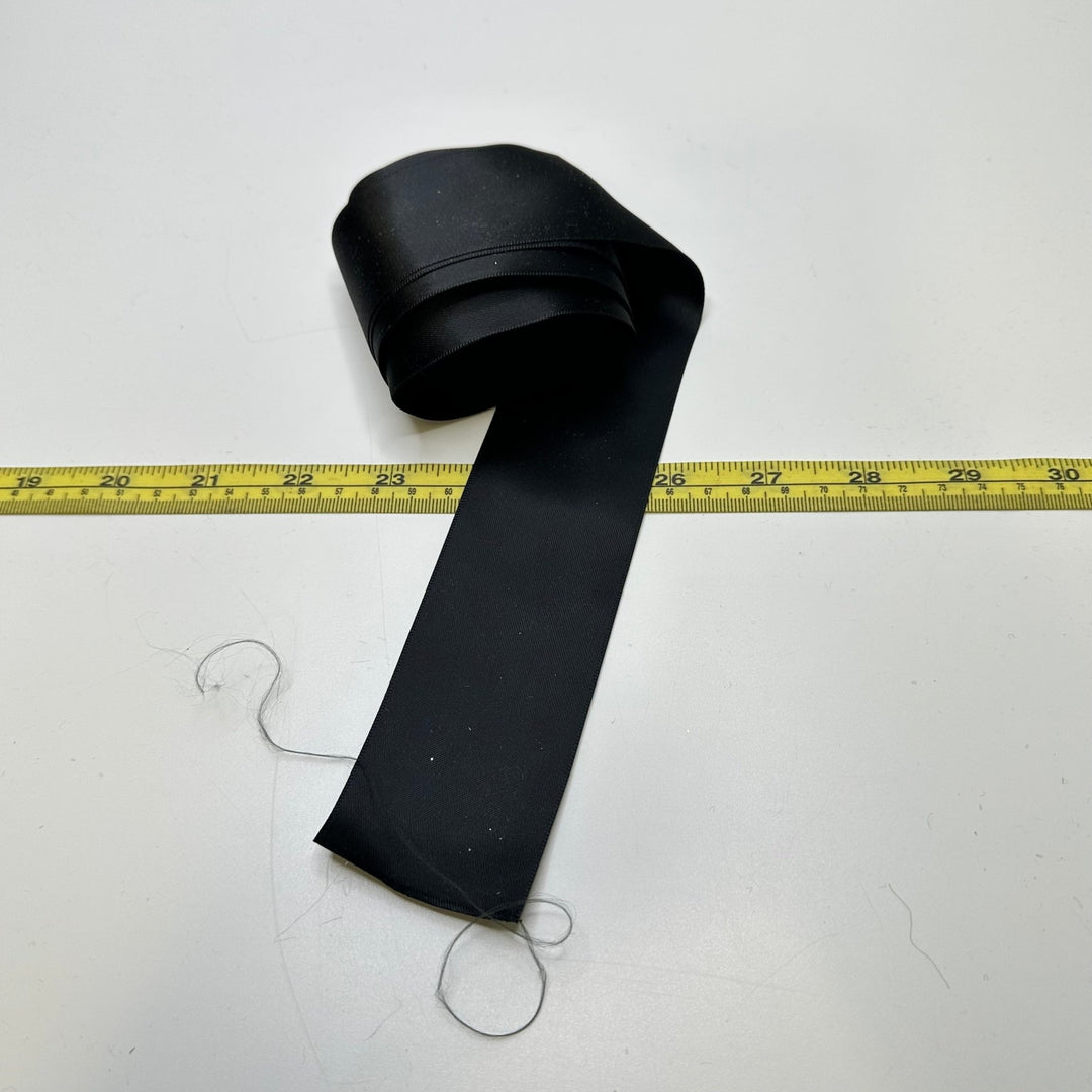 2" (51mm) Satin Ribbon Trim - Black - 4.2M Bundle - True Deadstock supplies Fabric by private - Sustainable Textile | FABCYCLE