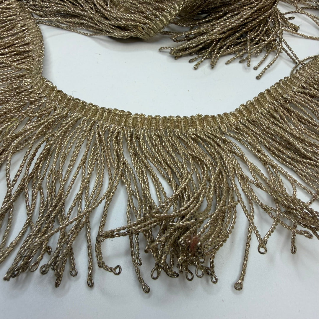 2" (51mm) Vintage Fringe Tape Trim - Gold - 1.4M Bundle - True Deadstock supplies Fabric by private - Sustainable Textile | FABCYCLE