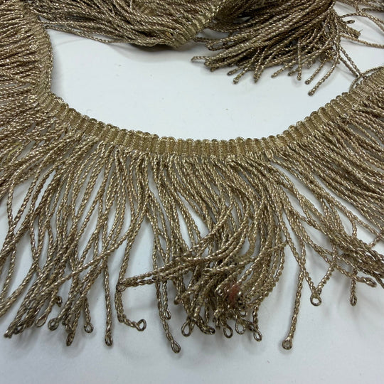 2" (51mm) Vintage Fringe Tape Trim - Gold - 1.4M Bundle - True Deadstock supplies Fabric by private - Sustainable Textile | FABCYCLE