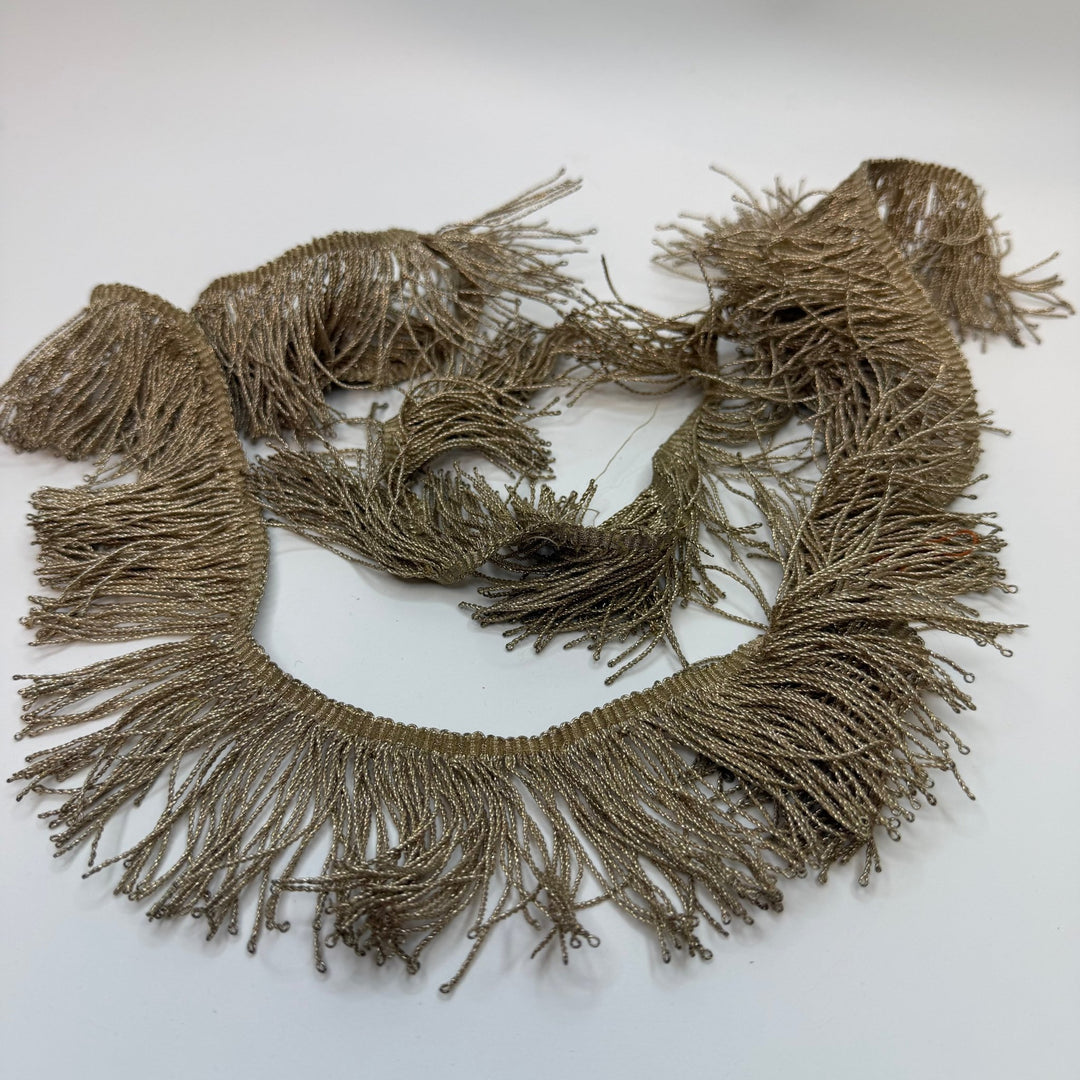 2" (51mm) Vintage Fringe Tape Trim - Gold - 1.4M Bundle - True Deadstock supplies Fabric by private - Sustainable Textile | FABCYCLE