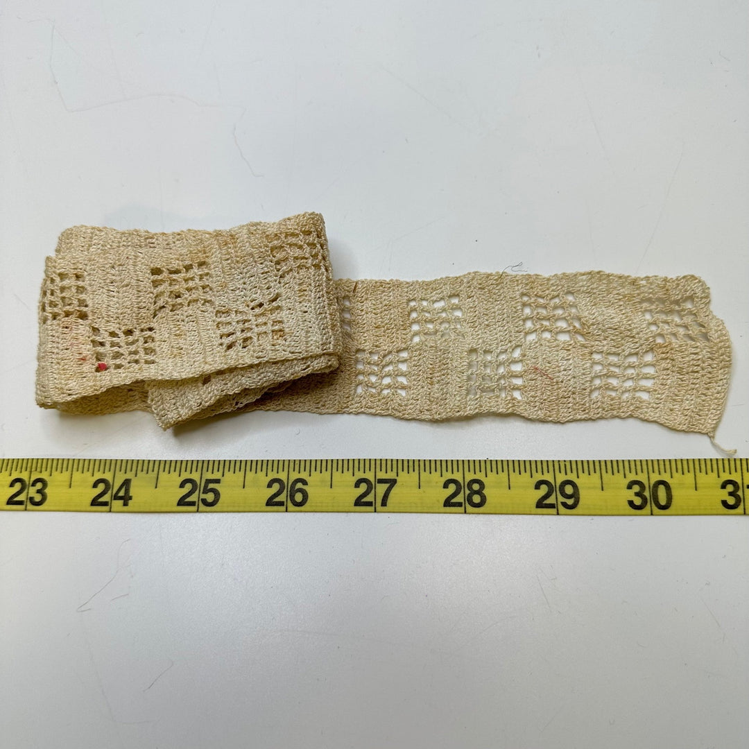 2" (51mm) Vintage Lace Trim - Cream - 0.9M Bundle - True Deadstock supplies Fabric by private - Sustainable Textile | FABCYCLE