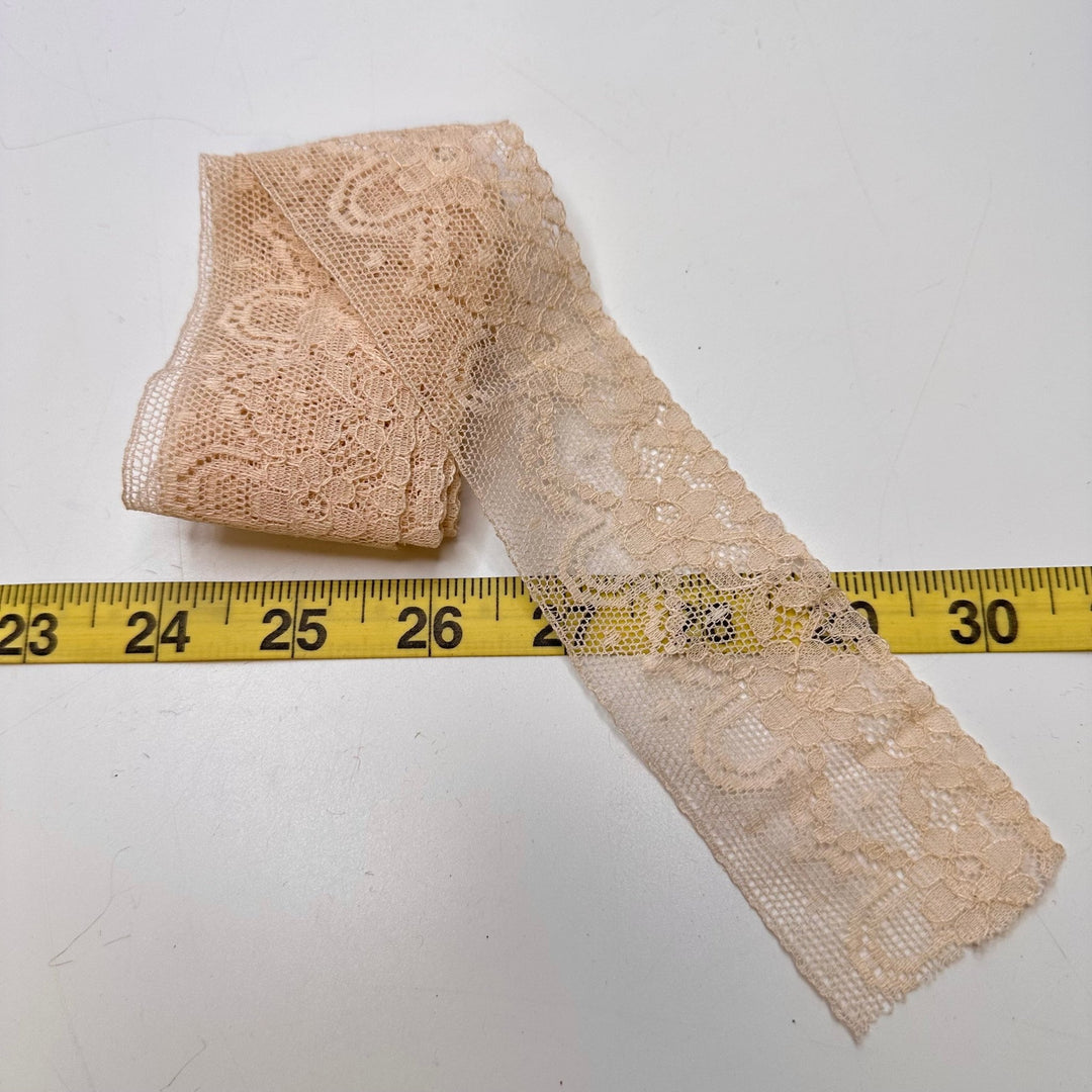 2" (51mm) Vintage Lace Trim - Light Pink - 1.35M Bundle - True Deadstock supplies Fabric by private - Sustainable Textile | FABCYCLE
