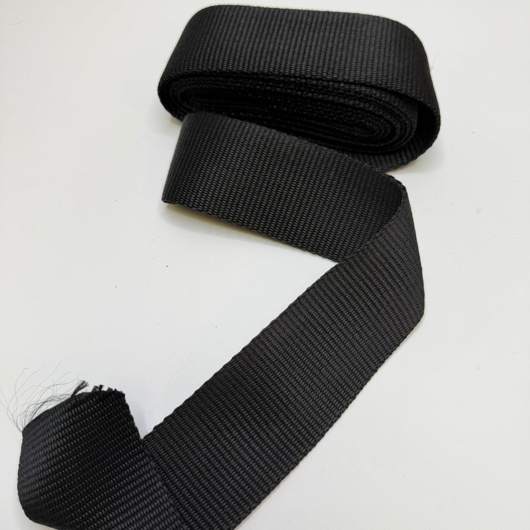 2" (51mm) Webbing Trim - Black - 2.95M Bundle - True Deadstock supplies Fabric by private - Sustainable Textile | FABCYCLE