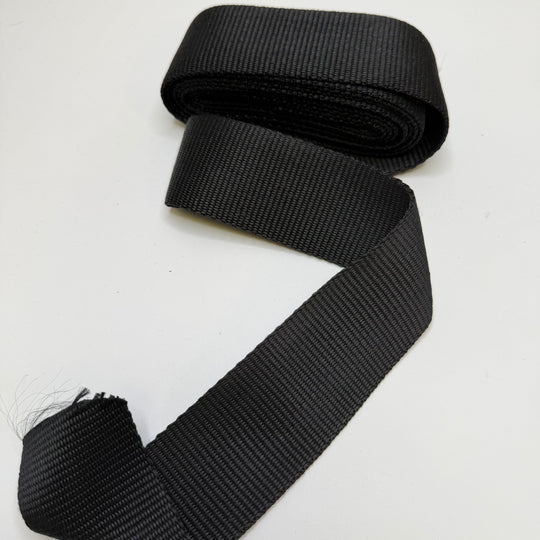 2" (51mm) Webbing Trim - Black - 2.95M Bundle - True Deadstock supplies Fabric by private - Sustainable Textile | FABCYCLE