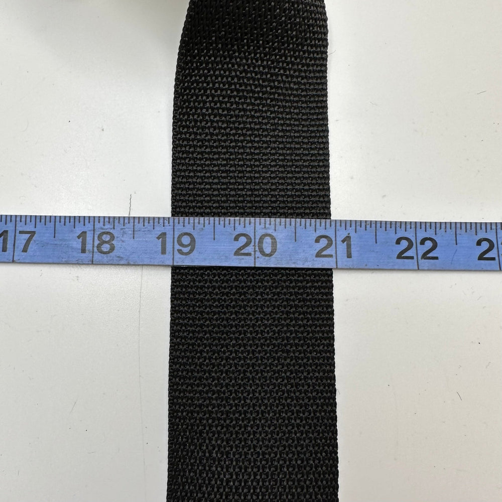 2" (51mm) Webbing Trim - Black - Roll - True Deadstock supplies Fabric by private - Sustainable Textile | FABCYCLE