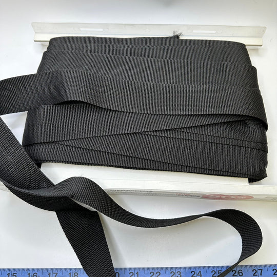 2" (51mm) Webbing Trim - Black - Roll - True Deadstock supplies Fabric by private - Sustainable Textile | FABCYCLE
