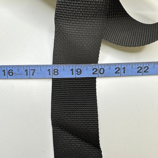 2" (51mm) Webbing Trim - Black - Roll - True Deadstock supplies Fabric by private - Sustainable Textile | FABCYCLE