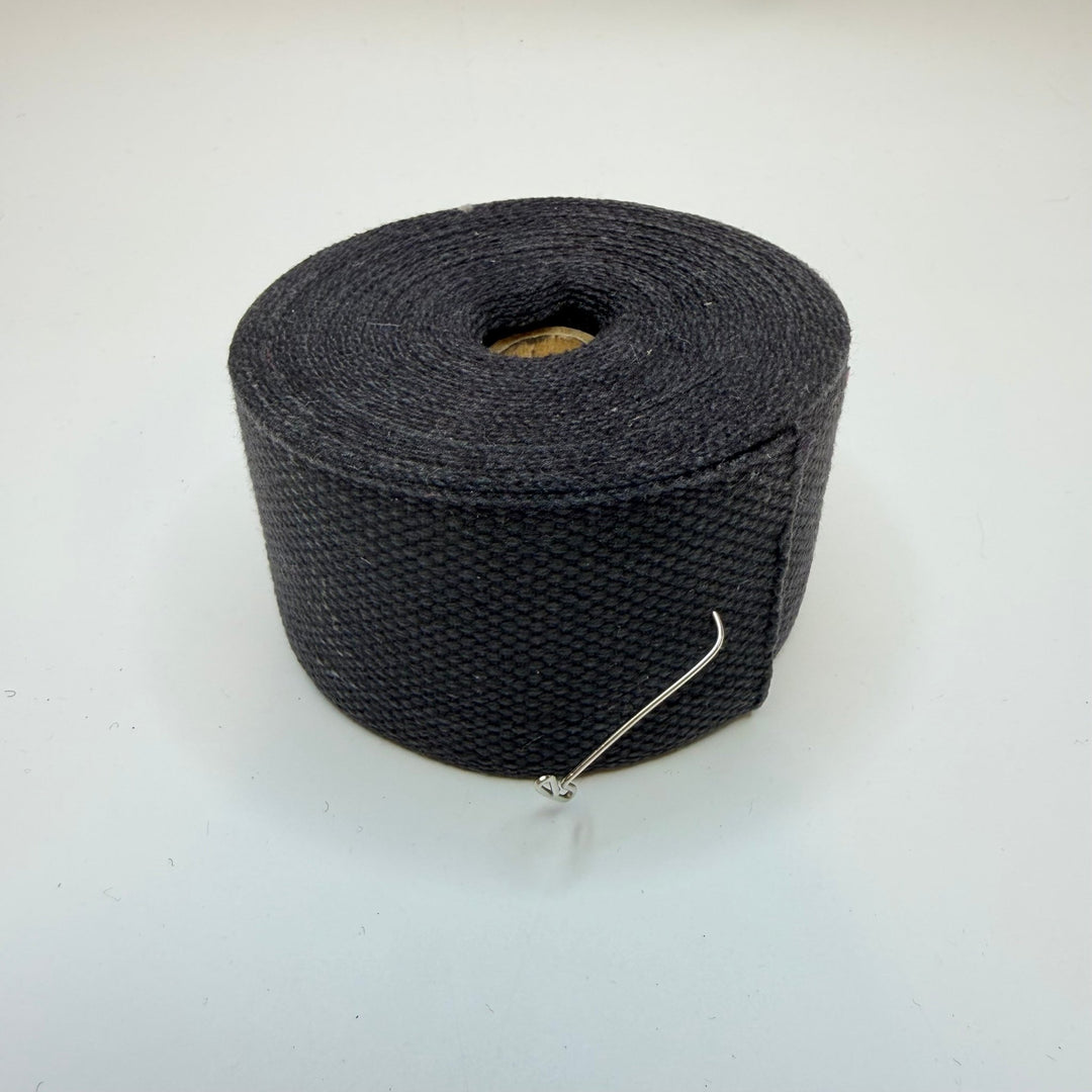2" (51mm) Webbing Trim - Dark Grey - Roll - True Deadstock supplies Fabric by private - Sustainable Textile | FABCYCLE