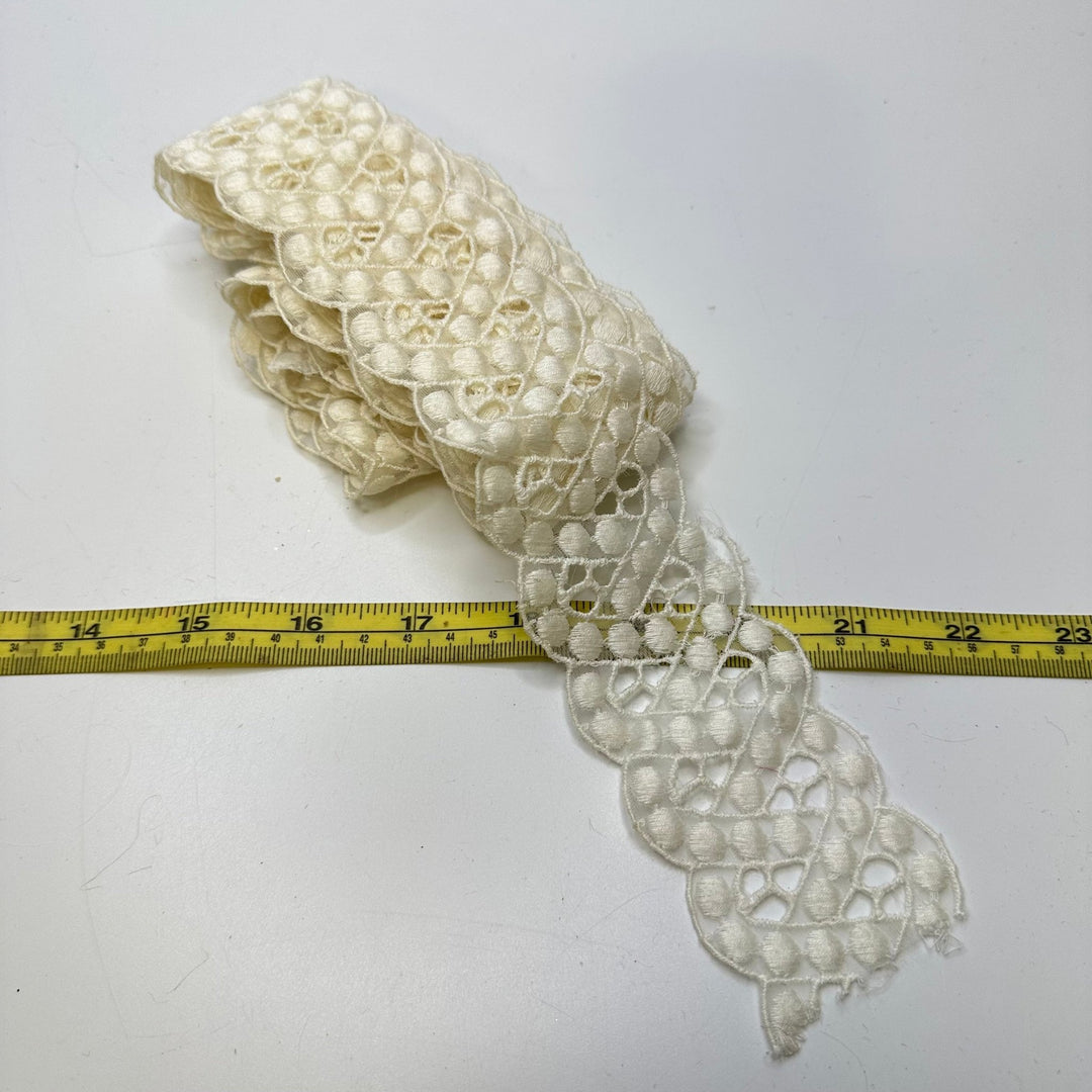 2 ¼" (57mm) Lace Trim - White - 2.25M Bundle - True Deadstock supplies Fabric by private - Sustainable Textile | FABCYCLE