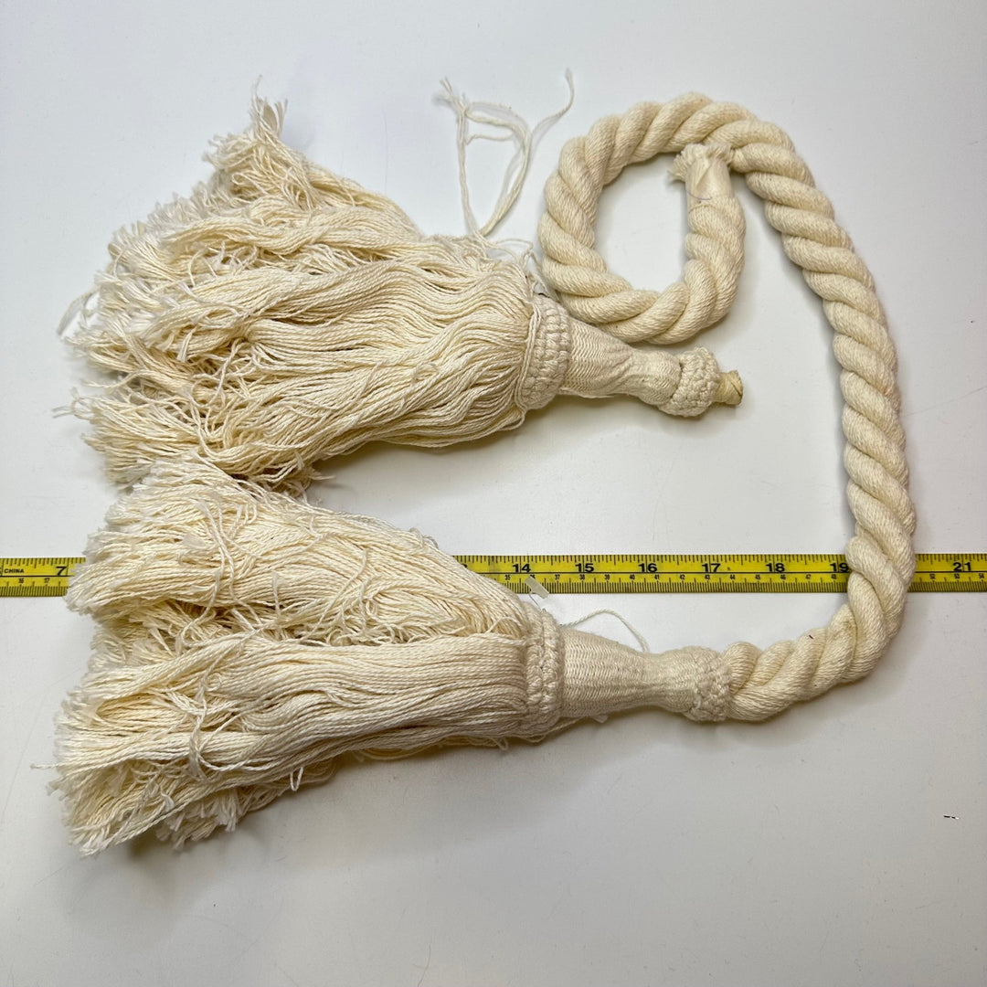 2 ¼" (57mm) Tassel Tassels Trim - Cream - 2 Pack - True Deadstock supplies Fabric by private - Sustainable Textile | FABCYCLE