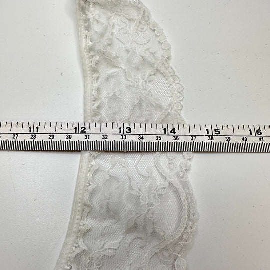 2 ½" (64mm) Ruffled Mesh Lace Trim - White - 2M Bundle - True Deadstock supplies Fabric by private - Sustainable Textile | FABCYCLE