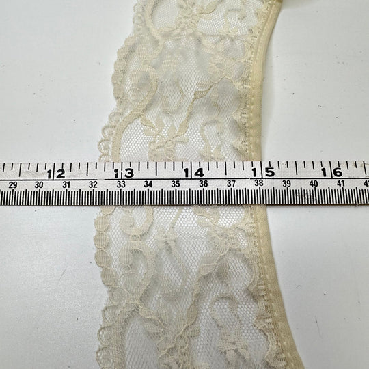 2 ½" (64mm) Scalloped Mesh Lace Trim - Cream - 2M Bundle - True Deadstock supplies Fabric by private - Sustainable Textile | FABCYCLE