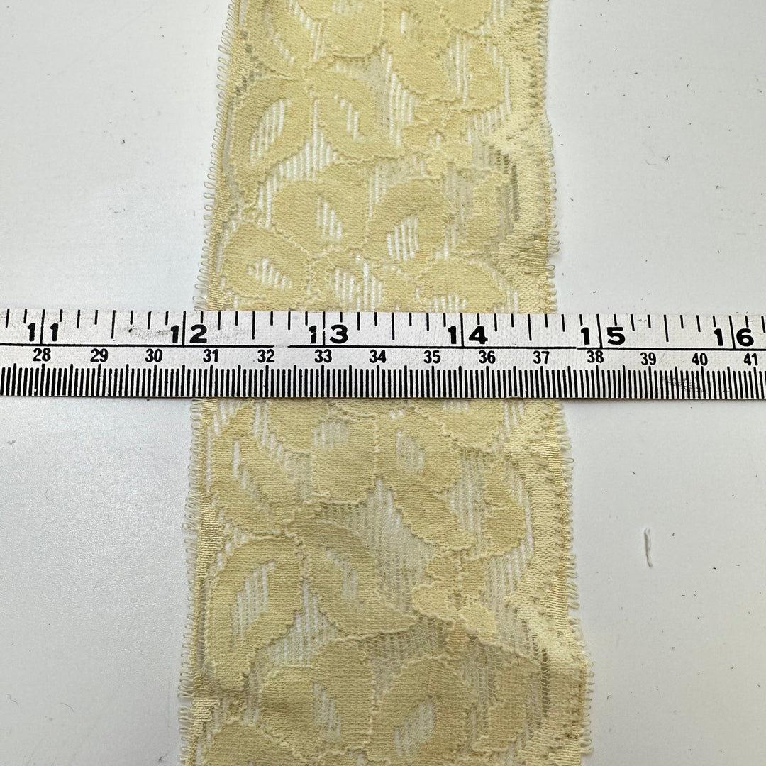 2 ½" (64mm) Stretchy Mesh Lace Trim - Cream - 2M Bundle - True Deadstock supplies Fabric by private - Sustainable Textile | FABCYCLE