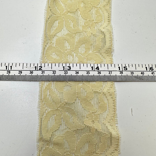 2 ½" (64mm) Stretchy Mesh Lace Trim - Cream - 2M Bundle - True Deadstock supplies Fabric by private - Sustainable Textile | FABCYCLE