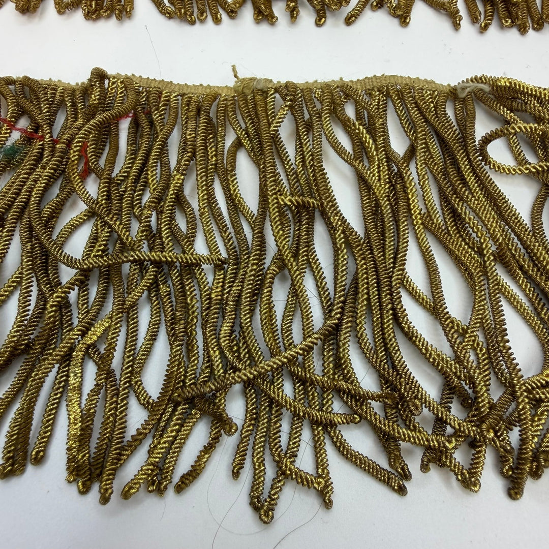 2 ½" (64mm) Vintage Fringe Tape Trim - Gold - 2 Pack - True Deadstock supplies Fabric by private - Sustainable Textile | FABCYCLE