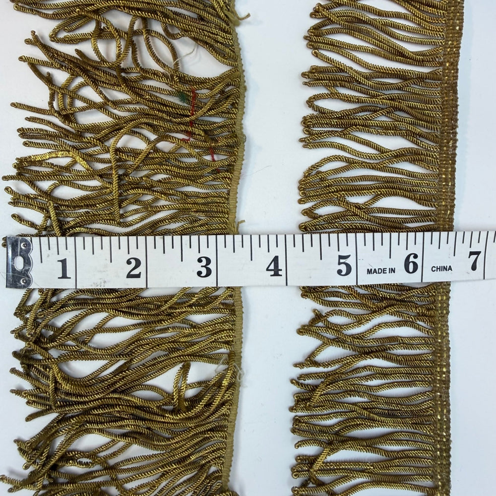 2 ½" (64mm) Vintage Fringe Tape Trim - Gold - 2 Pack - True Deadstock supplies Fabric by private - Sustainable Textile | FABCYCLE