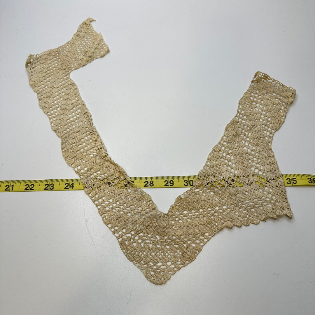 2 ½" (64mm) Vintage Lace Trim - Beige - 0.65M Bundle - True Deadstock supplies Fabric by private - Sustainable Textile | FABCYCLE