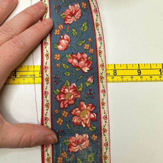 2 ½" (64mm) Vintage Tape Trim - Blue Multi - 1M - True Deadstock supplies Fabric by private - Sustainable Textile | FABCYCLE