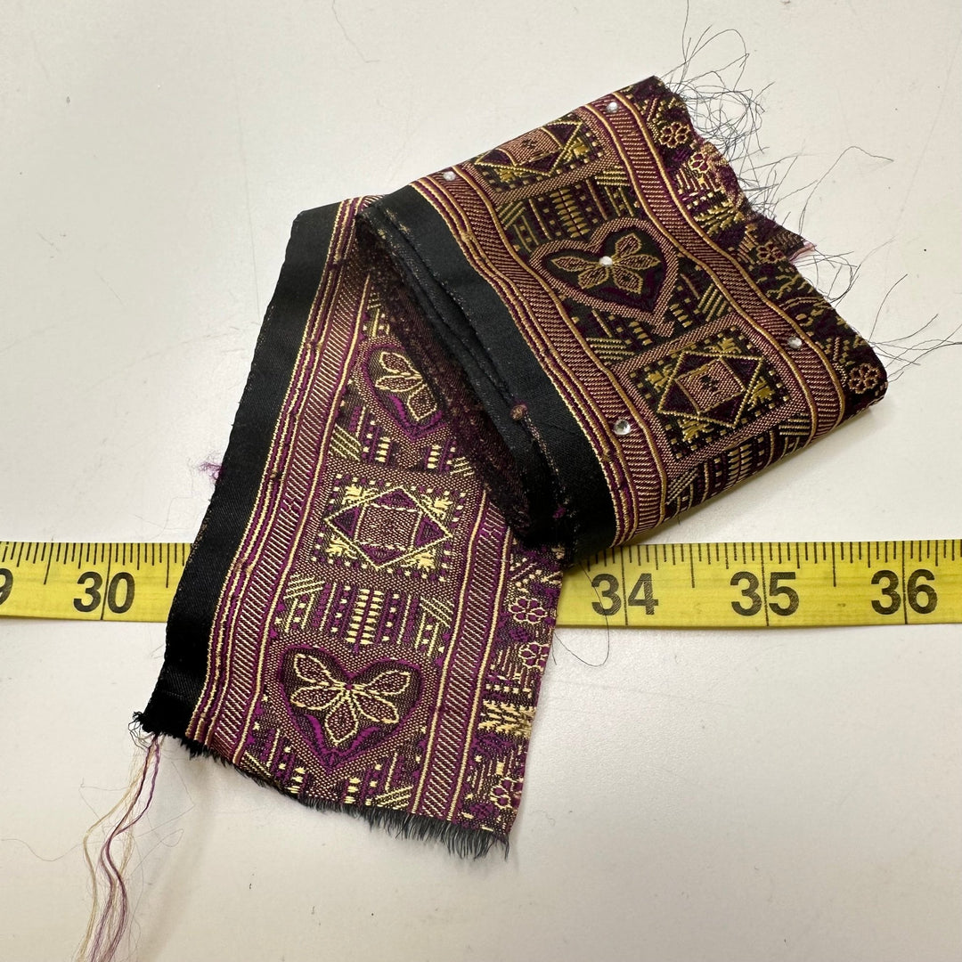 2 ¾" (70mm) Rhinestones Tape Trim - Dark Purple Multi - 1.6M Bundle - True Deadstock supplies Fabric by private - Sustainable Textile | FABCYCLE