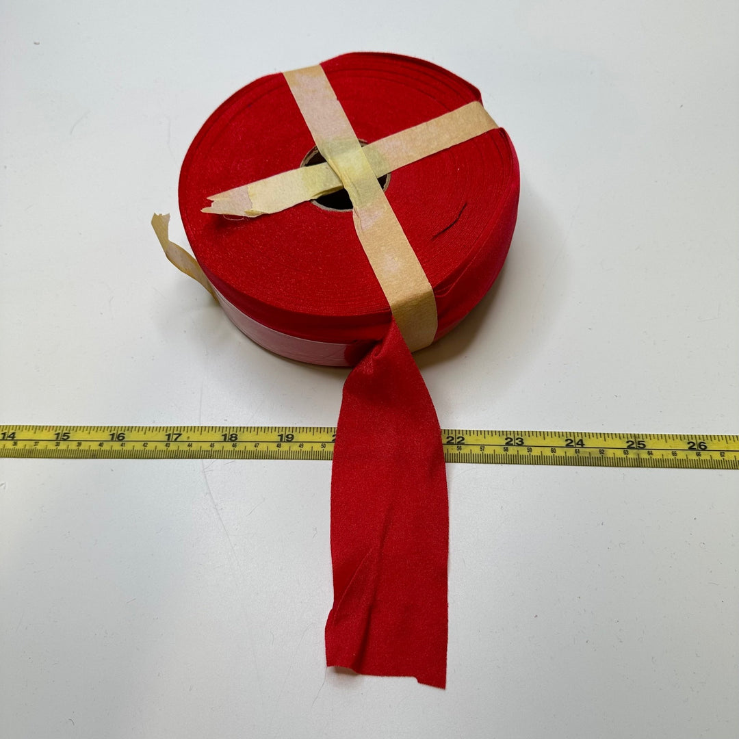2" Continuous Knit Bias Tape - Red - Roll - True Deadstock supplies Fabric by private - Sustainable Textile | FABCYCLE