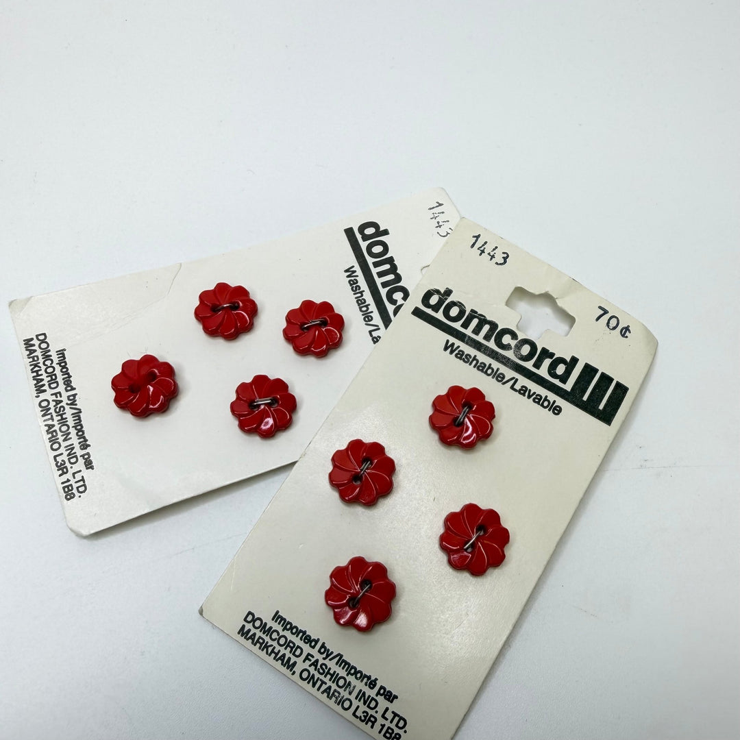 2 Hole Button - 10MM Metal - Red - 4 Pack - True Deadstock supplies Fabric by private - Sustainable Textile | FABCYCLE