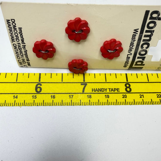 2 Hole Button - 10MM Metal - Red - 4 Pack - True Deadstock supplies Fabric by private - Sustainable Textile | FABCYCLE
