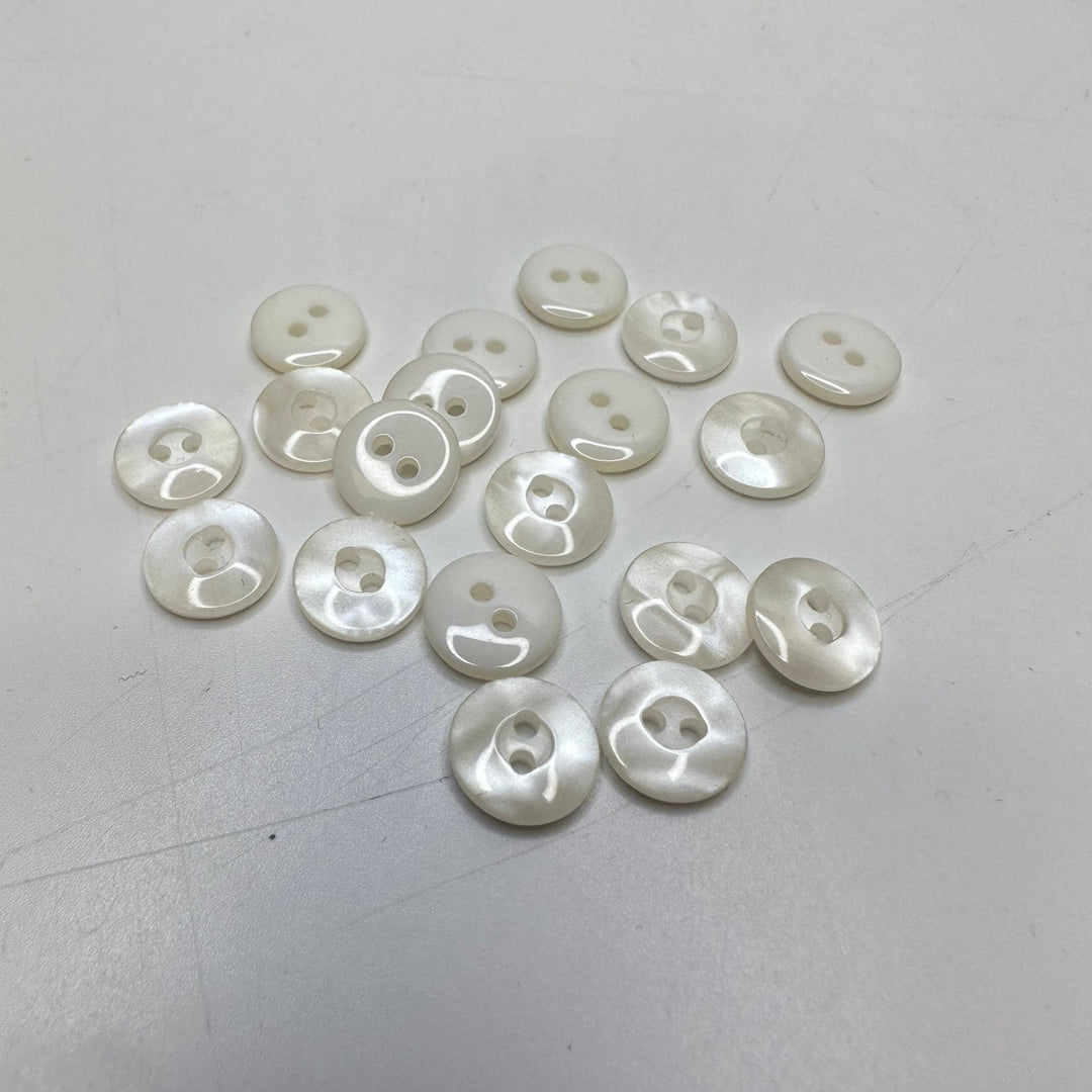 2 Hole Button - 10MM Plastic - Cream - True Deadstock supplies Fabric by private - Sustainable Textile | FABCYCLE