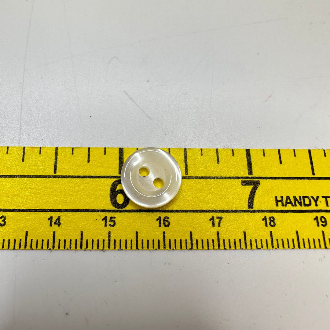 2 Hole Button - 10MM Plastic - Cream - True Deadstock supplies Fabric by private - Sustainable Textile | FABCYCLE