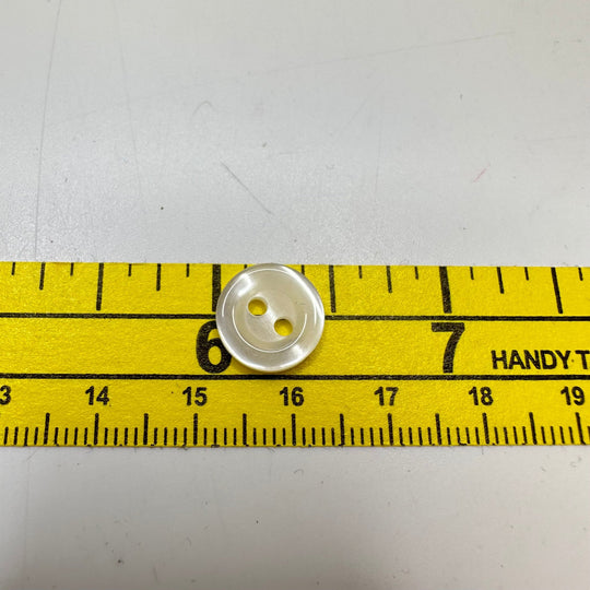 2 Hole Button - 10MM Plastic - Cream - True Deadstock supplies Fabric by private - Sustainable Textile | FABCYCLE