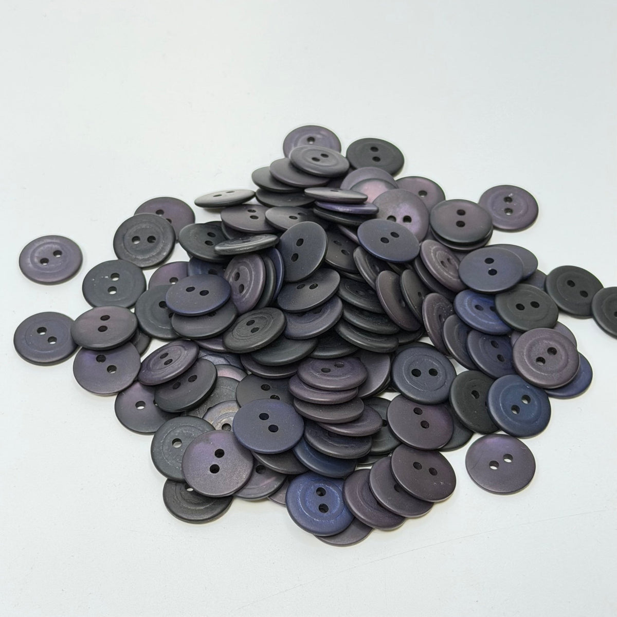 2 Hole Button - 10MM Plastic - Navy/Purple - 100 Pack - True Deadstock supplies Fabric by private - Sustainable Textile | FABCYCLE