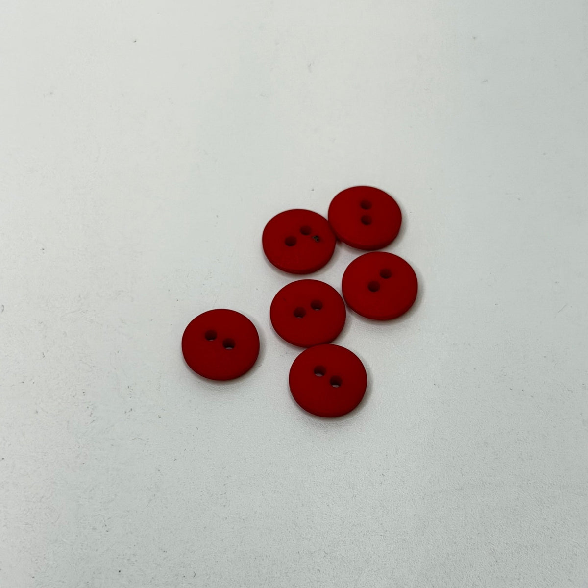 2 Hole Button - 10MM Plastic - Red - 6 Pack - True Deadstock supplies Fabric by private - Sustainable Textile | FABCYCLE