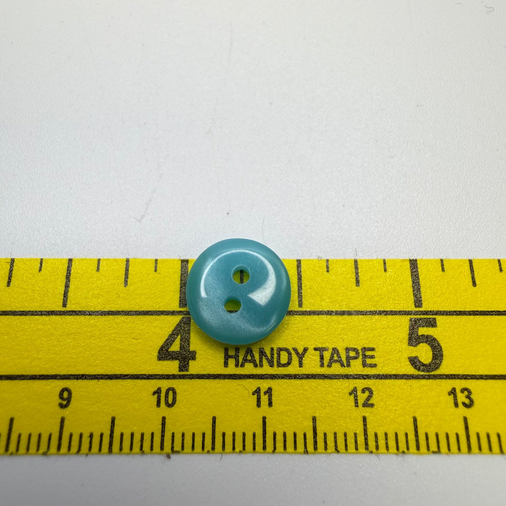 2 Hole Button - 10MM Plastic - Turquoise - 4 Pack - True Deadstock supplies Fabric by private - Sustainable Textile | FABCYCLE