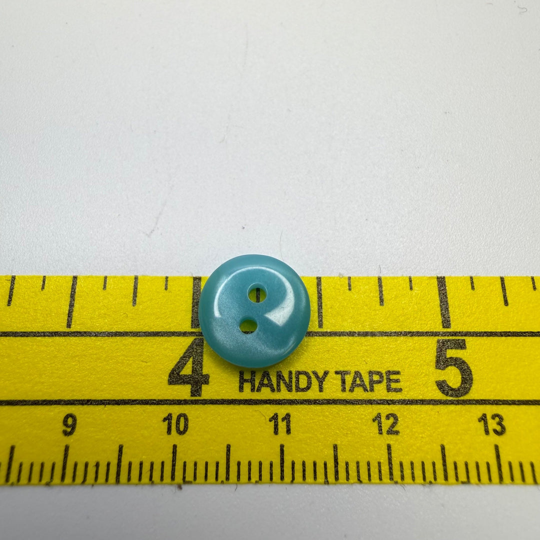 2 Hole Button - 10MM Plastic - Turquoise - 4 Pack - True Deadstock supplies Fabric by private - Sustainable Textile | FABCYCLE