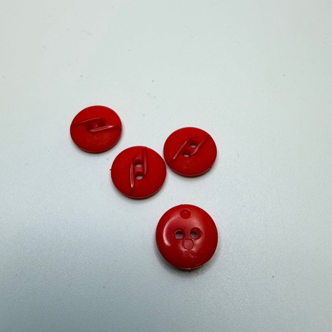 2 Hole Button - 12MM Plastic - Red - 4 Pack - True Deadstock supplies Fabric by private - Sustainable Textile | FABCYCLE