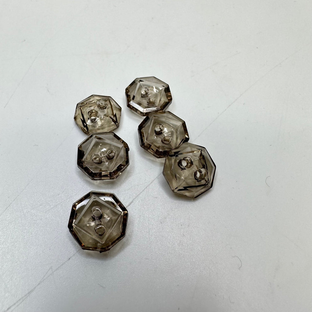 2 Hole Button - 13MM Plastic - Translucent Grey - 3 Pack - True Deadstock supplies Fabric by private - Sustainable Textile | FABCYCLE