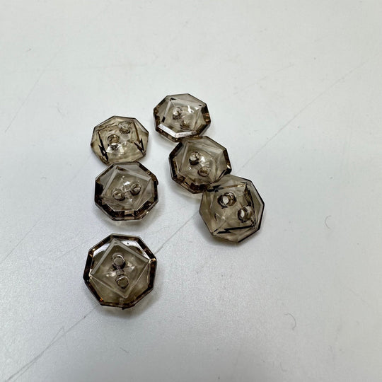 2 Hole Button - 13MM Plastic - Translucent Grey - 3 Pack - True Deadstock supplies Fabric by private - Sustainable Textile | FABCYCLE