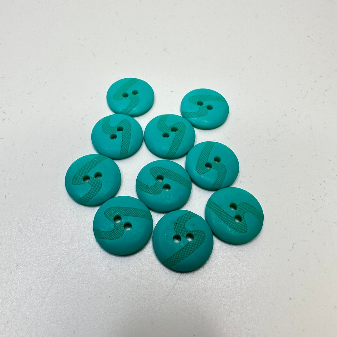 2 Hole Button - 15MM Plastic - Blue - 10 Pack - True Deadstock supplies Fabric by private - Sustainable Textile | FABCYCLE