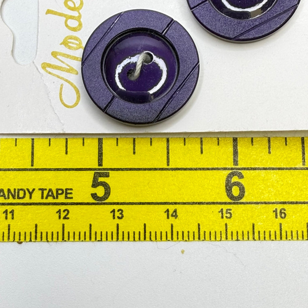 2 Hole Button - 15MM Plastic - Dark Purple - 2 Pack - True Deadstock supplies Fabric by private - Sustainable Textile | FABCYCLE