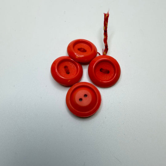 2 Hole Button - 15MM Plastic - Red - 4 Pack - True Deadstock supplies Fabric by private - Sustainable Textile | FABCYCLE