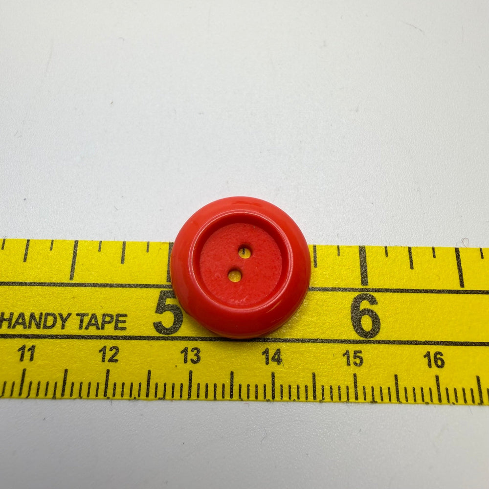 2 Hole Button - 15MM Plastic - Red - 4 Pack - True Deadstock supplies Fabric by private - Sustainable Textile | FABCYCLE
