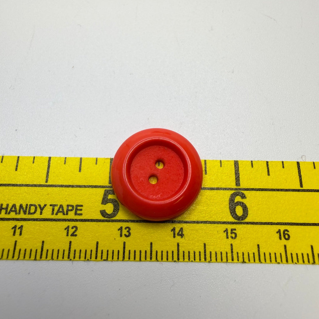 2 Hole Button - 15MM Plastic - Red - 4 Pack - True Deadstock supplies Fabric by private - Sustainable Textile | FABCYCLE