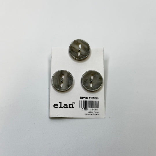 2 Hole Button - 15MM Plastic - Translucent Grey - 3 Pack - True Deadstock supplies Fabric by private - Sustainable Textile | FABCYCLE
