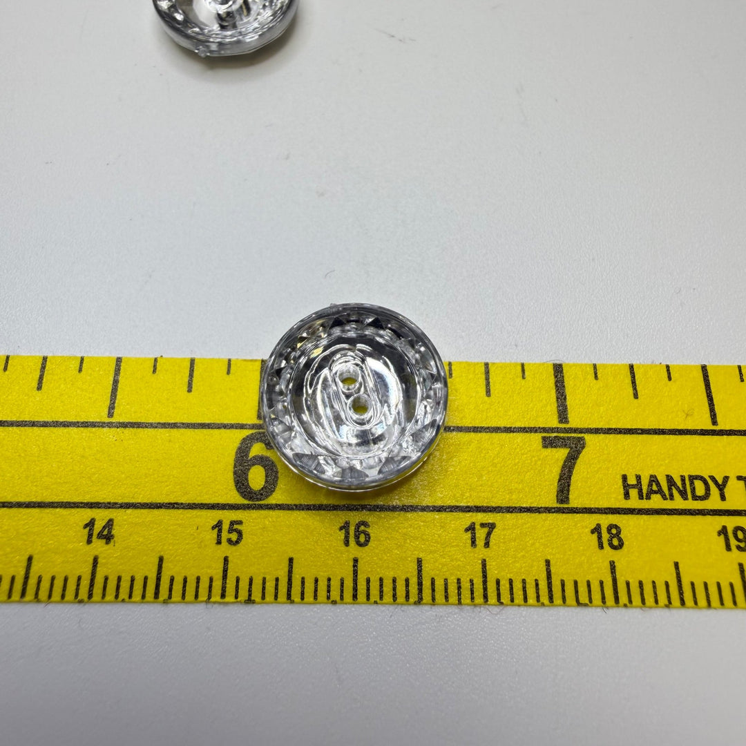 2 Hole Button - 15MM Plastic - Translucent Silver - 4 Pack - True Deadstock supplies Fabric by private - Sustainable Textile | FABCYCLE
